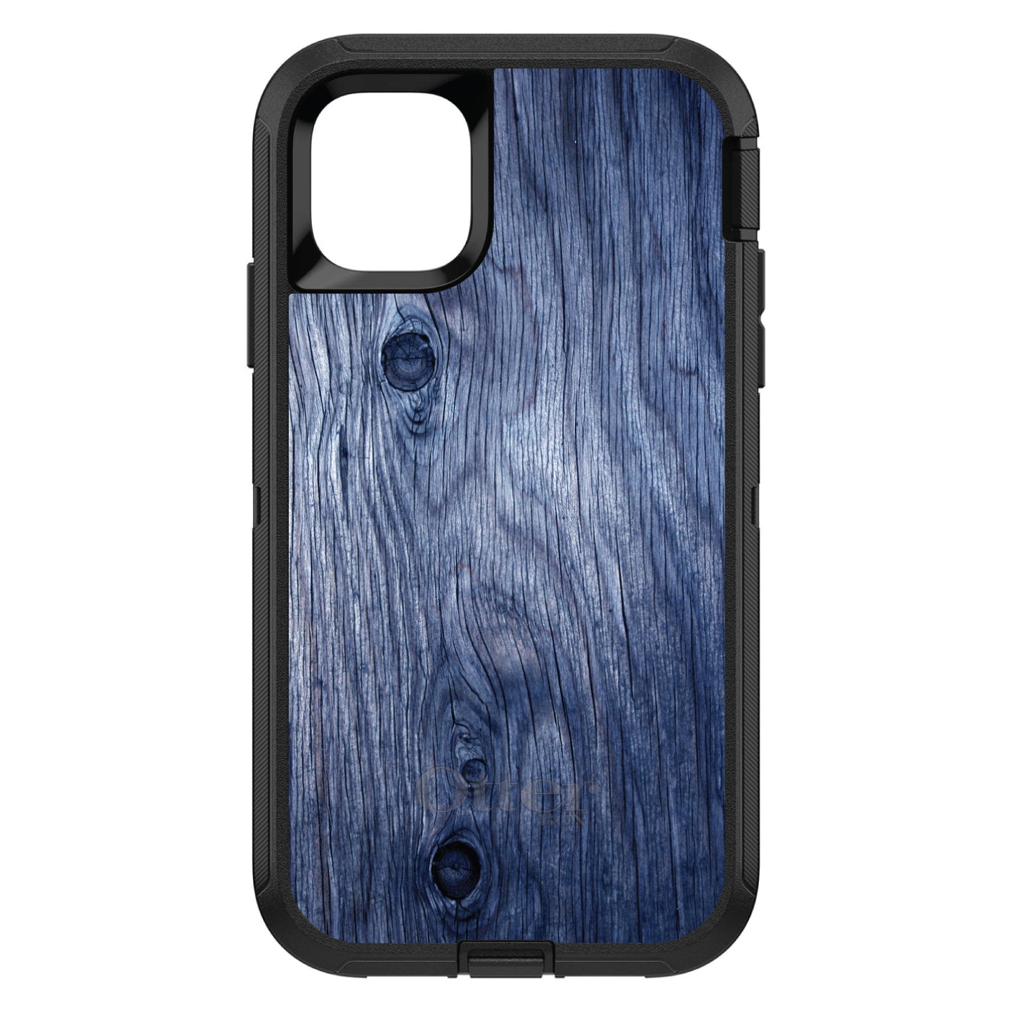 DistinctInk™ OtterBox Defender Series Case for Apple iPhone / Samsung Galaxy / Google Pixel - Dark Blue Weathered Wood Grain Print