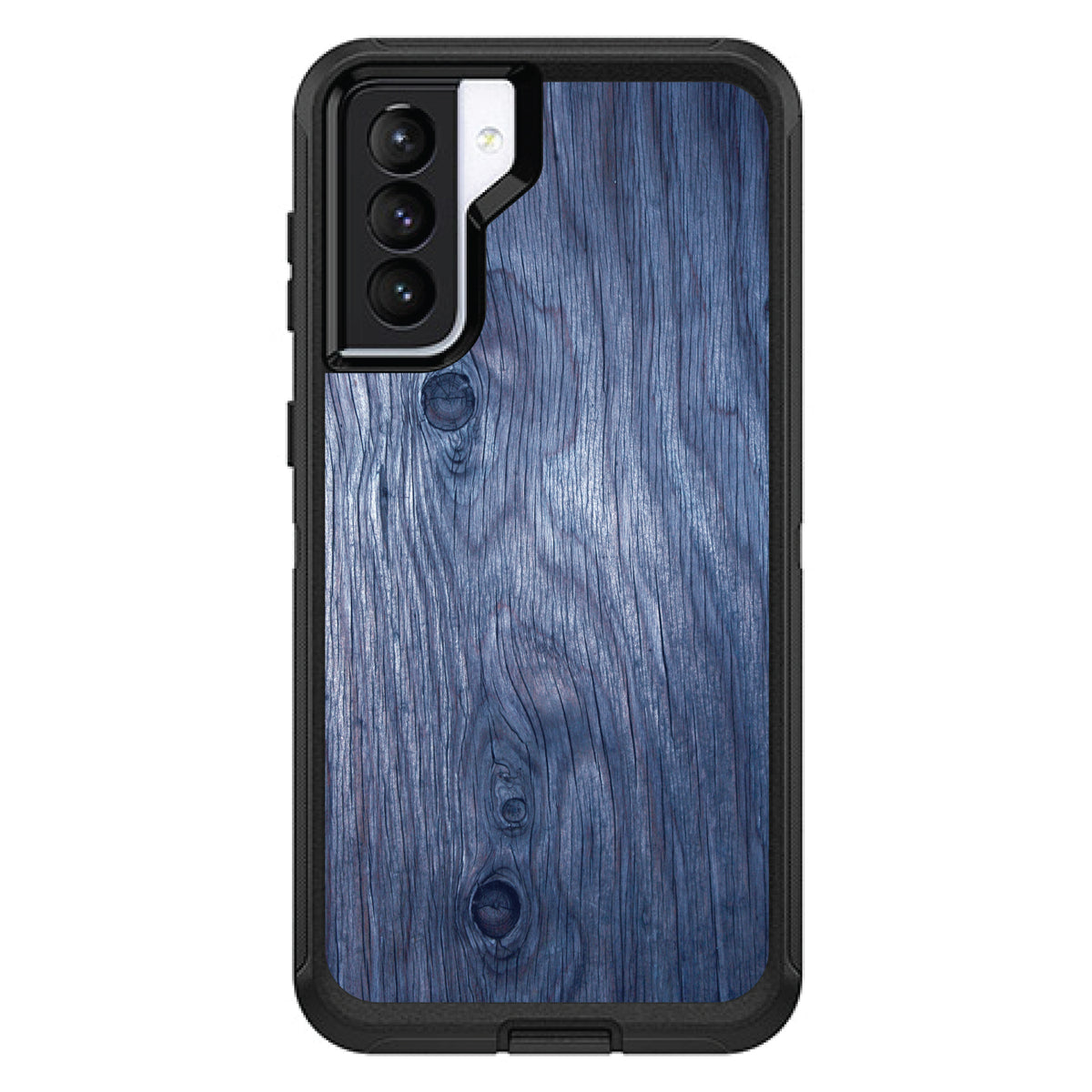 Dark Blue Weathered Wood Grain Print OtterBox Defender Case for iPhone & Galaxy, view 5