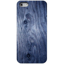 DistinctInk® Hard Plastic Snap-On Case for Apple iPhone or Samsung Galaxy - Dark Blue Weathered Wood Grain Print