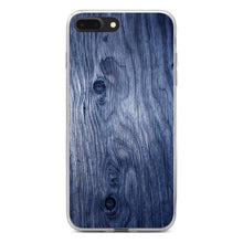 DistinctInk® Clear Shockproof Hybrid Case for Apple iPhone / Samsung Galaxy / Google Pixel - Dark Blue Weathered Wood Grain Print