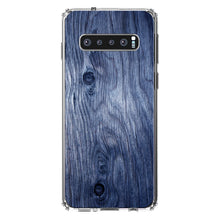 DistinctInk® Clear Shockproof Hybrid Case for Apple iPhone / Samsung Galaxy / Google Pixel - Dark Blue Weathered Wood Grain Print