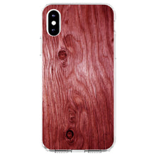 DistinctInk® Clear Shockproof Hybrid Case for Apple iPhone / Samsung Galaxy / Google Pixel - Dark Red Weathered Wood Grain Print