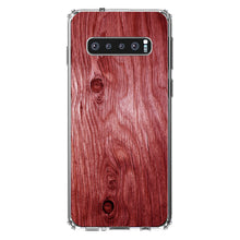 DistinctInk® Clear Shockproof Hybrid Case for Apple iPhone / Samsung Galaxy / Google Pixel - Dark Red Weathered Wood Grain Print