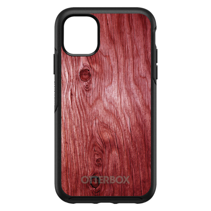DistinctInk™ OtterBox Symmetry Series Case for Apple iPhone / Samsung Galaxy / Google Pixel - Dark Red Weathered Wood Grain Print
