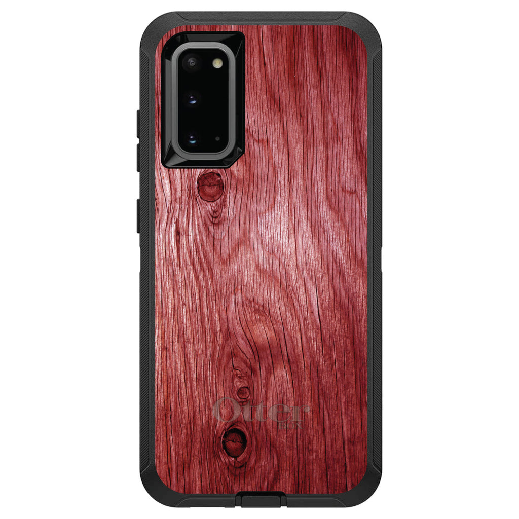 Dark Red Weathered Wood Grain Print OtterBox Defender Case for iPhone & Galaxy, view 8