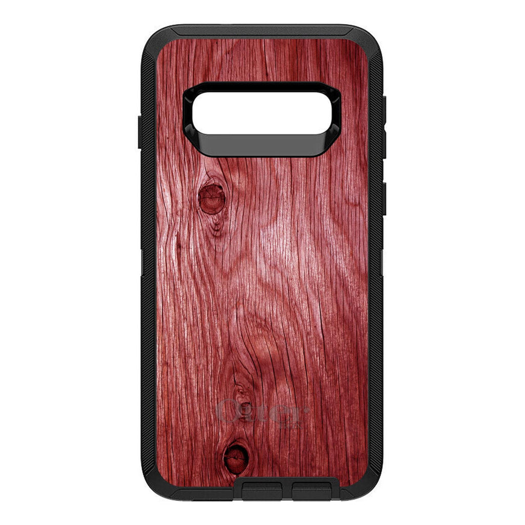 Dark Red Weathered Wood Grain Print OtterBox Defender Case for iPhone & Galaxy, view 9