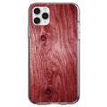 Dark Red Weathered Wood Grain Print Clear Shockproof iPhone Case
