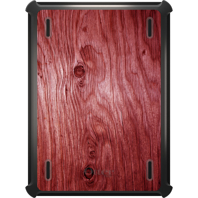 DistinctInk™ OtterBox Defender Series Case for Apple iPad / iPad Pro / iPad Air / iPad Mini - Dark Red Weathered Wood Grain Print