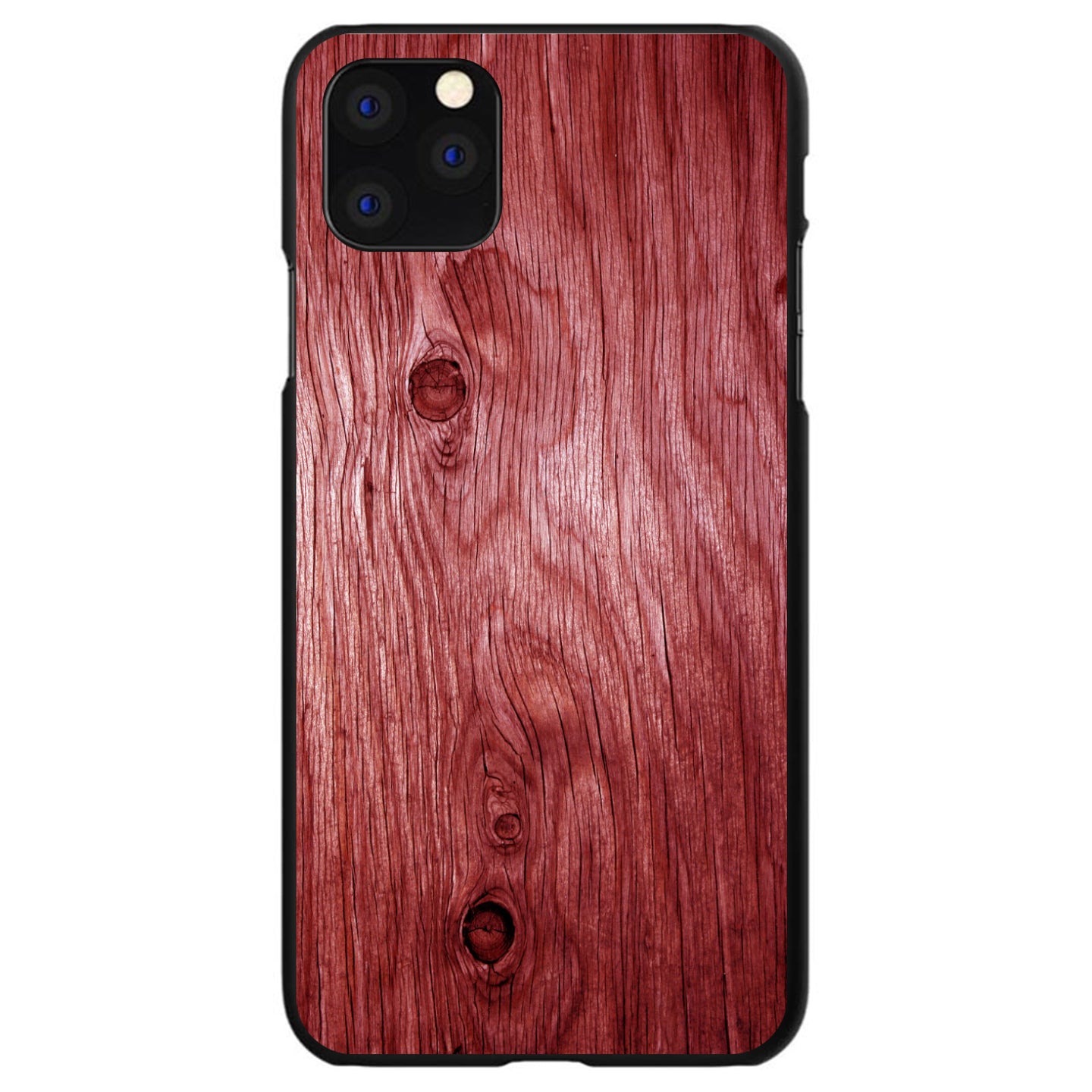 DistinctInk® Hard Plastic Snap-On Case for Apple iPhone or Samsung Galaxy - Dark Red Weathered Wood Grain Print