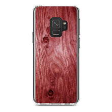 DistinctInk® Clear Shockproof Hybrid Case for Apple iPhone / Samsung Galaxy / Google Pixel - Dark Red Weathered Wood Grain Print