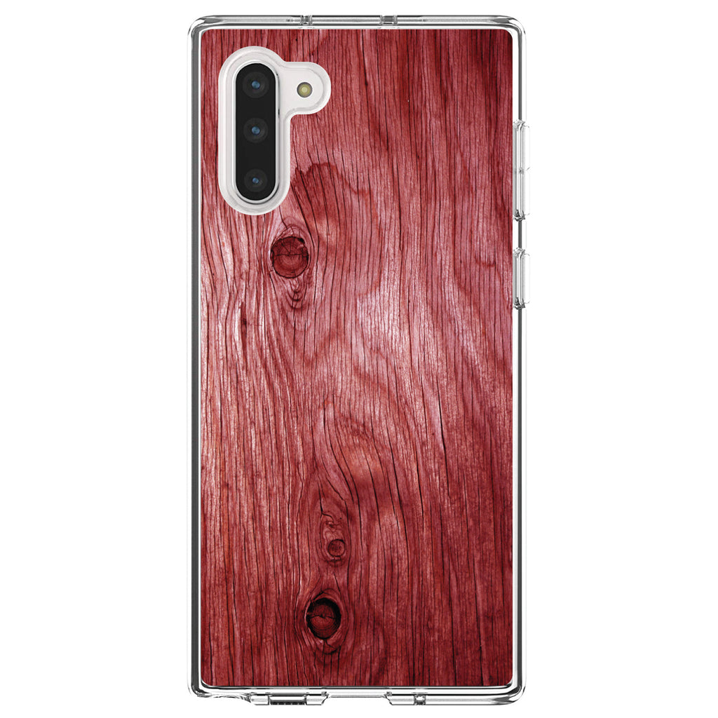 Dark Red Weathered Wood Grain Print Clear Shockproof iPhone Case, view 9