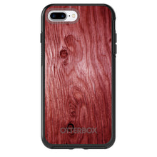 DistinctInk™ OtterBox Symmetry Series Case for Apple iPhone / Samsung Galaxy / Google Pixel - Dark Red Weathered Wood Grain Print