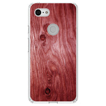 DistinctInk® Clear Shockproof Hybrid Case for Apple iPhone / Samsung Galaxy / Google Pixel - Dark Red Weathered Wood Grain Print