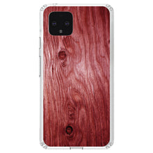 DistinctInk® Clear Shockproof Hybrid Case for Apple iPhone / Samsung Galaxy / Google Pixel - Dark Red Weathered Wood Grain Print