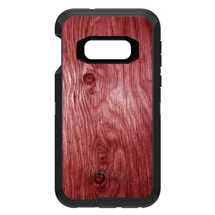 Dark Red Weathered Wood Grain Print OtterBox Defender Case for iPhone & Galaxy, view 10
