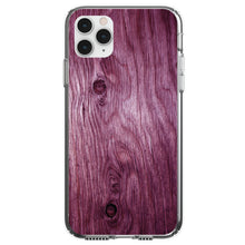 DistinctInk® Clear Shockproof Hybrid Case for Apple iPhone / Samsung Galaxy / Google Pixel - Fuchsia Weathered Wood Grain Print