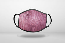 Fuchsia Weathered Wood Grain Print - 3-Ply Reusable Soft Face Mask Covering, Unisex, Cotton Inner Layer