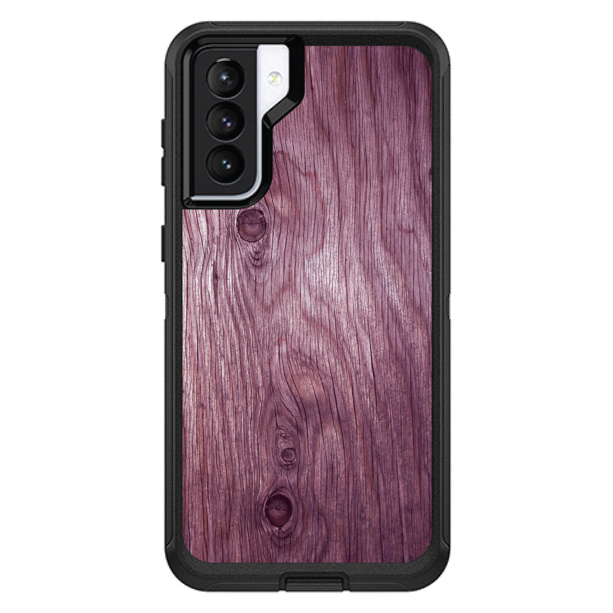 Fuchsia Weathered Wood Grain Print OtterBox Defender Case for iPhone & Galaxy, view 5