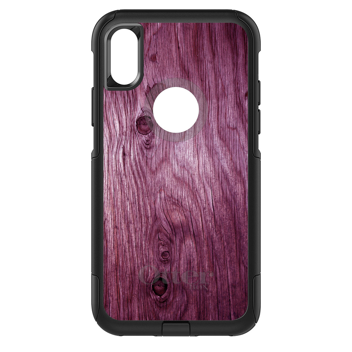 Fuchsia Weathered Wood Grain Print OtterBox Commuter Case for iPhone & Galaxy, view 3