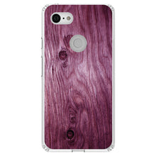 DistinctInk® Clear Shockproof Hybrid Case for Apple iPhone / Samsung Galaxy / Google Pixel - Fuchsia Weathered Wood Grain Print