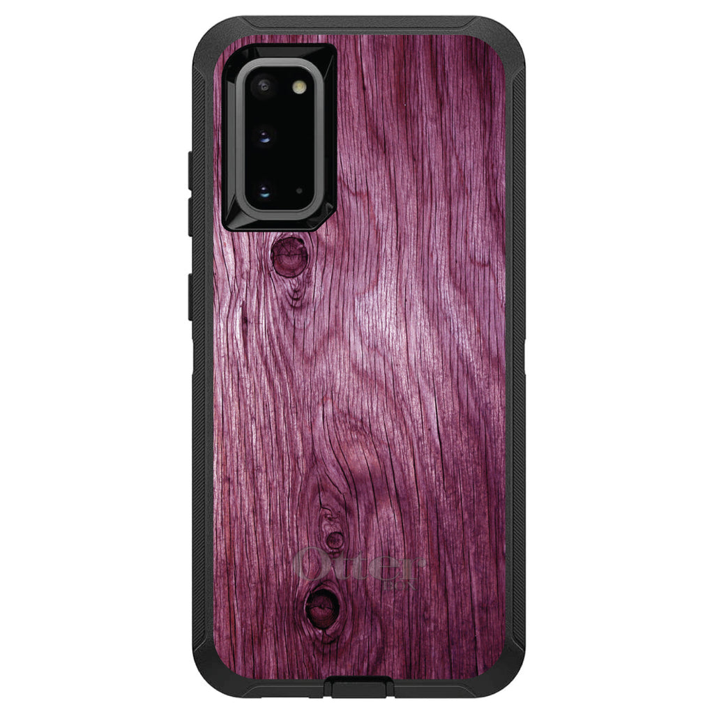 Fuchsia Weathered Wood Grain Print OtterBox Defender Case for iPhone & Galaxy, view 8