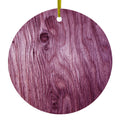 Fuchsia Weathered Wood Grain Print Ceramic Ornament