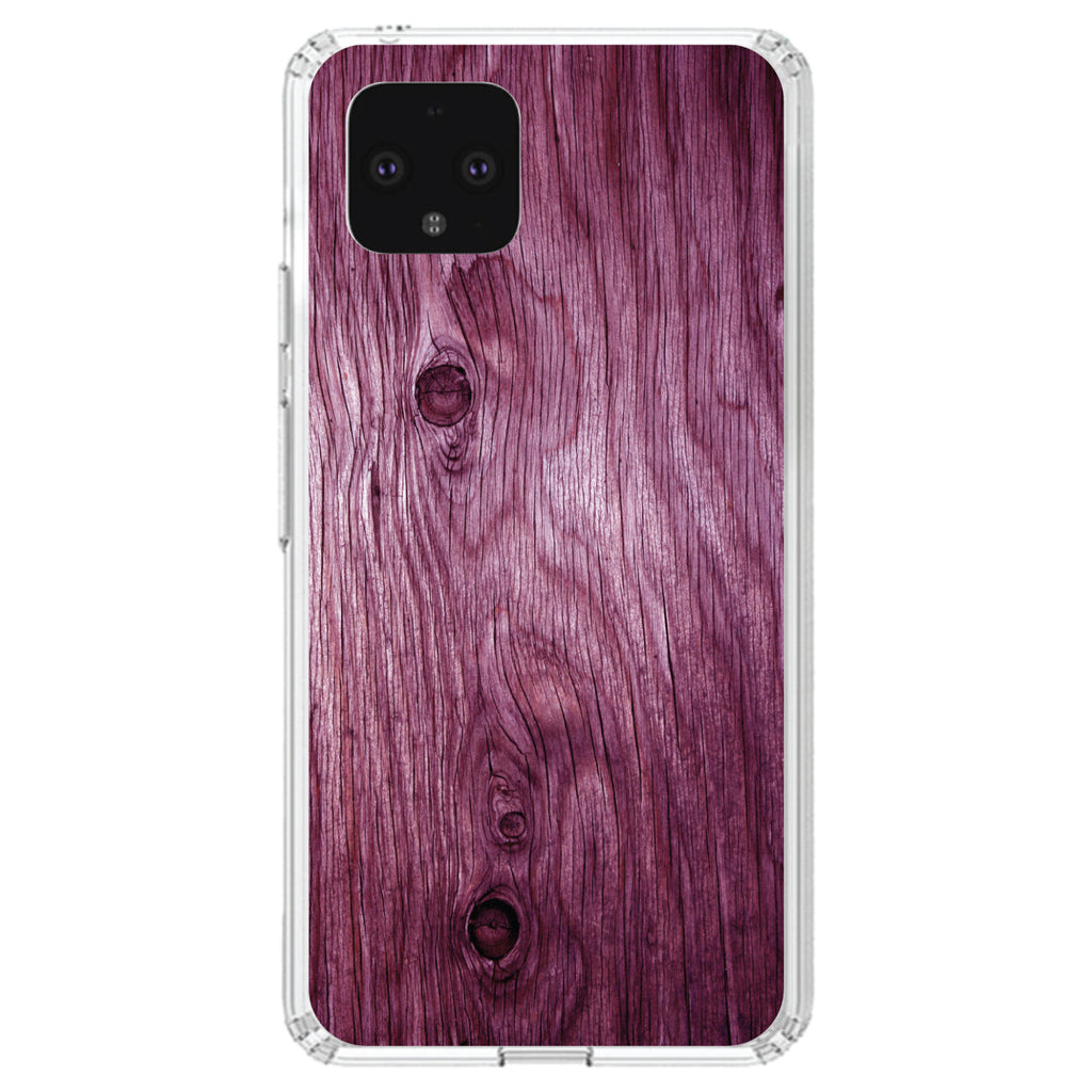 Fuchsia Weathered Wood Grain Print Clear Shockproof iPhone Case, view 23