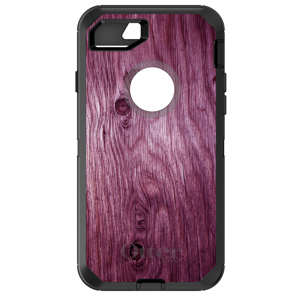 Fuchsia Weathered Wood Grain Print OtterBox Defender Case for iPhone & Galaxy