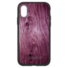 DistinctInk™ OtterBox Symmetry Series Case for Apple iPhone / Samsung Galaxy / Google Pixel - Fuchsia Weathered Wood Grain Print