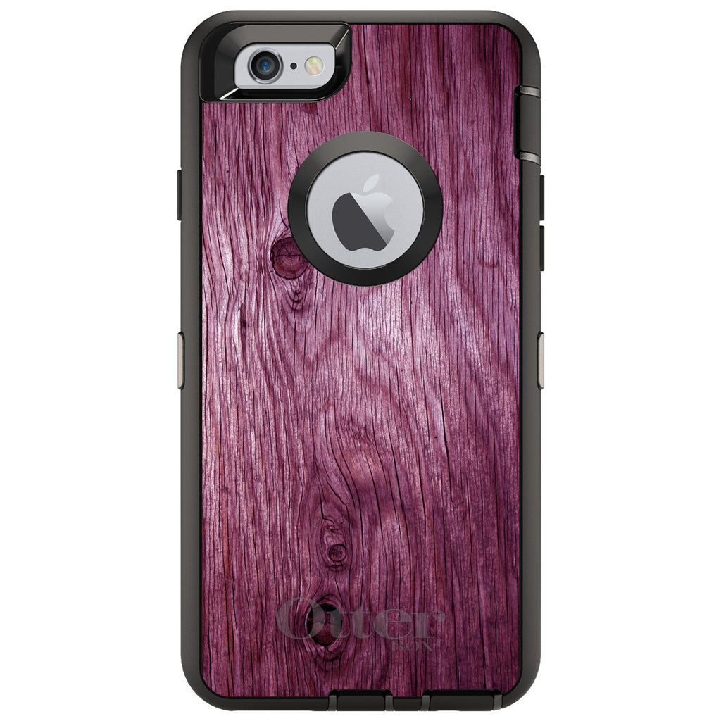 Fuchsia Weathered Wood Grain Print OtterBox Defender Case for iPhone & Galaxy, view 4