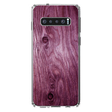 DistinctInk® Clear Shockproof Hybrid Case for Apple iPhone / Samsung Galaxy / Google Pixel - Fuchsia Weathered Wood Grain Print