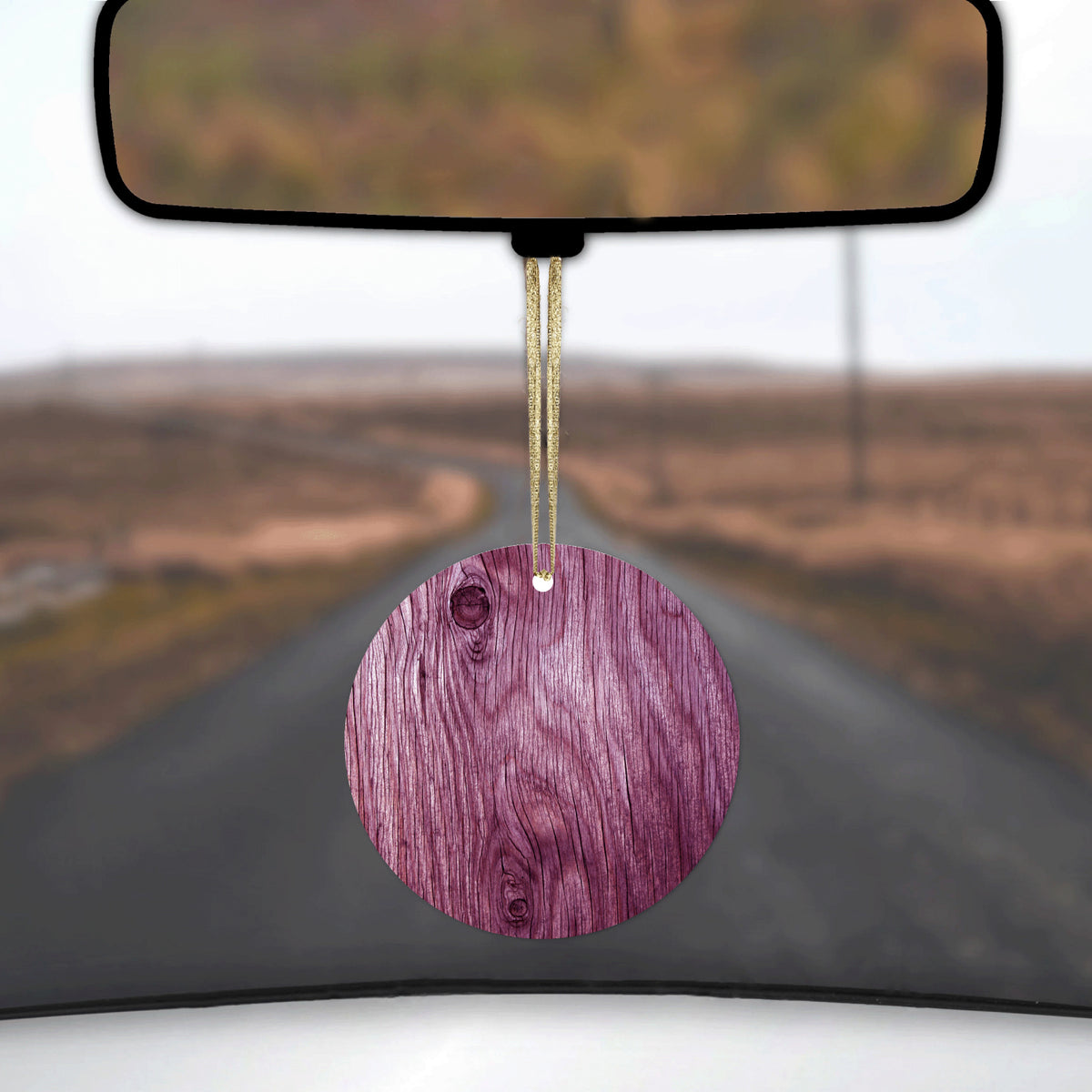 Fuchsia Weathered Wood Grain Print Ceramic Ornament, view 3