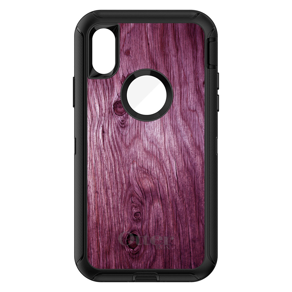 Fuchsia Weathered Wood Grain Print OtterBox Defender Case for iPhone & Galaxy, view 3