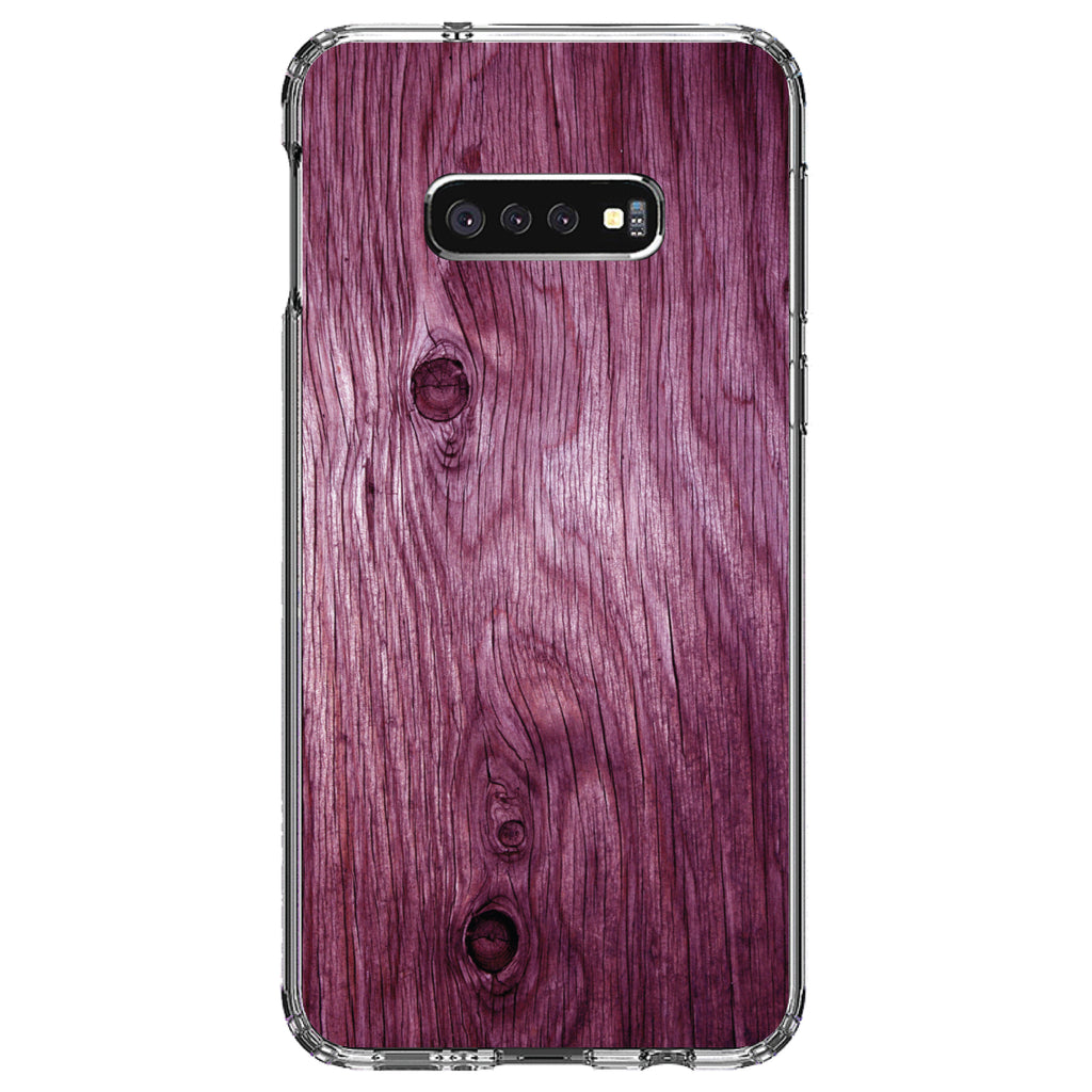 Fuchsia Weathered Wood Grain Print Clear Shockproof iPhone Case, view 18