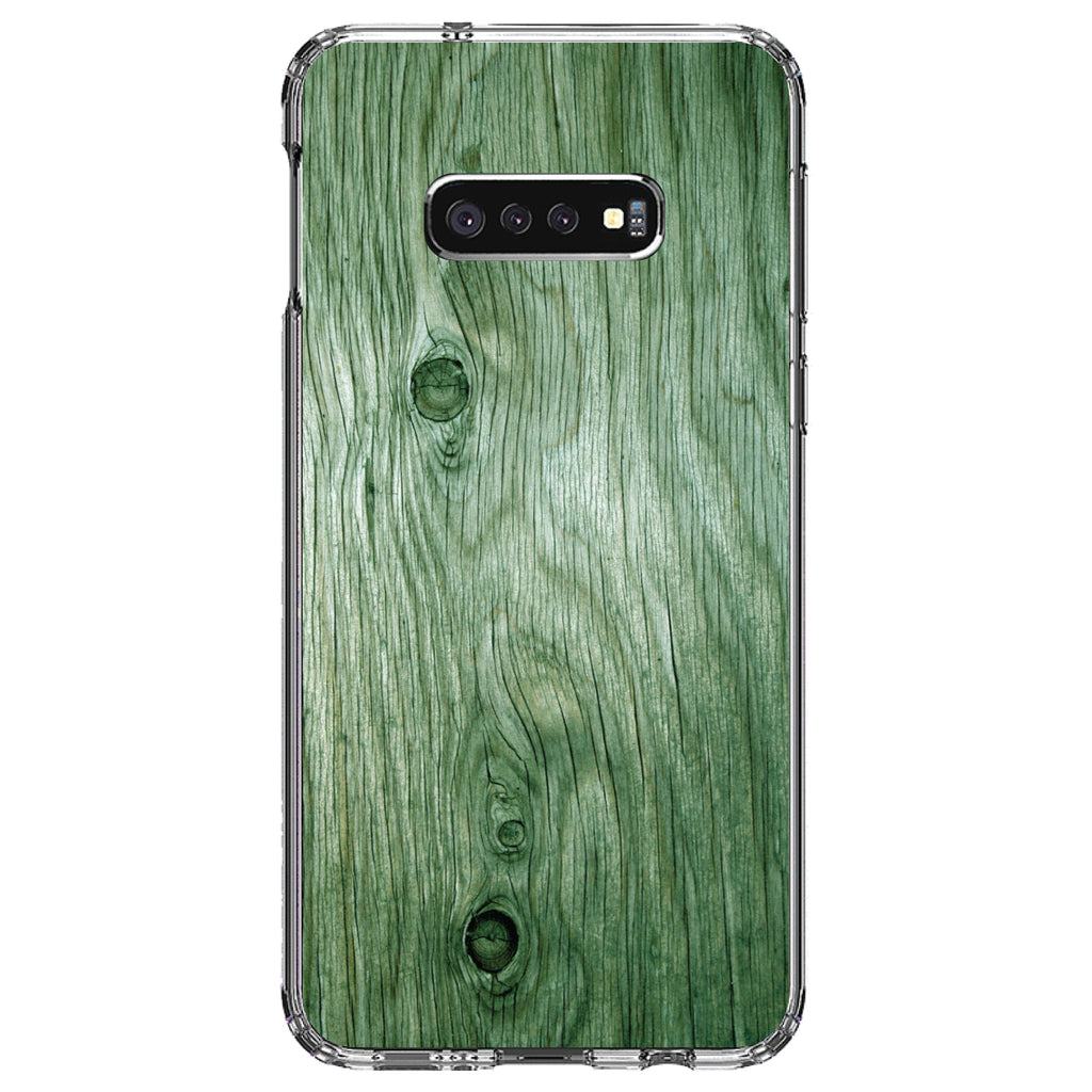 Green Weathered Wood Grain Print Clear Shockproof iPhone Case, view 18
