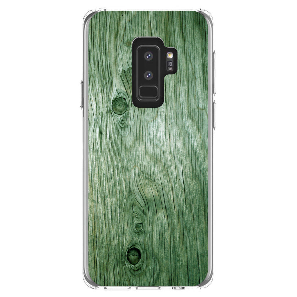 Green Weathered Wood Grain Print Clear Shockproof iPhone Case, view 20