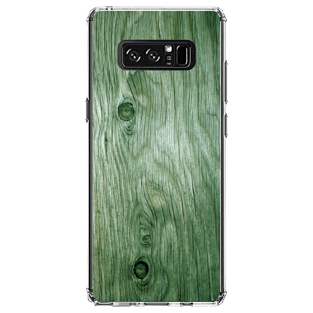 Green Weathered Wood Grain Print Clear Shockproof iPhone Case, view 12
