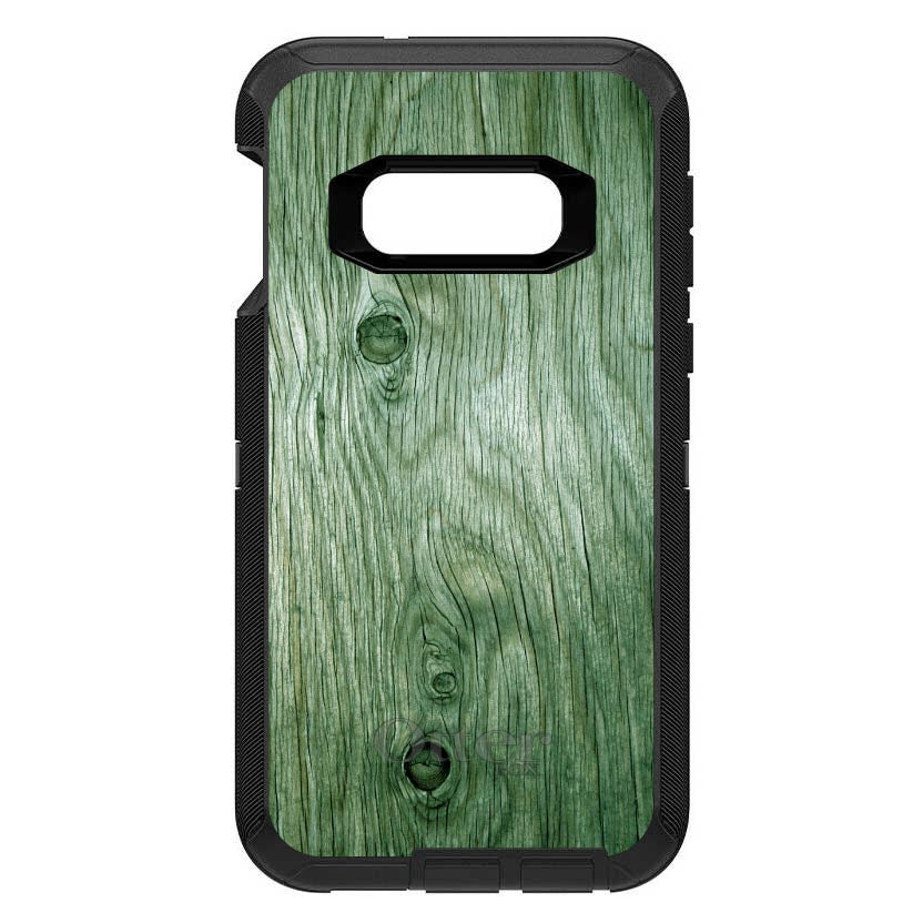 Green Weathered Wood Grain Print OtterBox Defender Case for iPhone & Galaxy, view 10