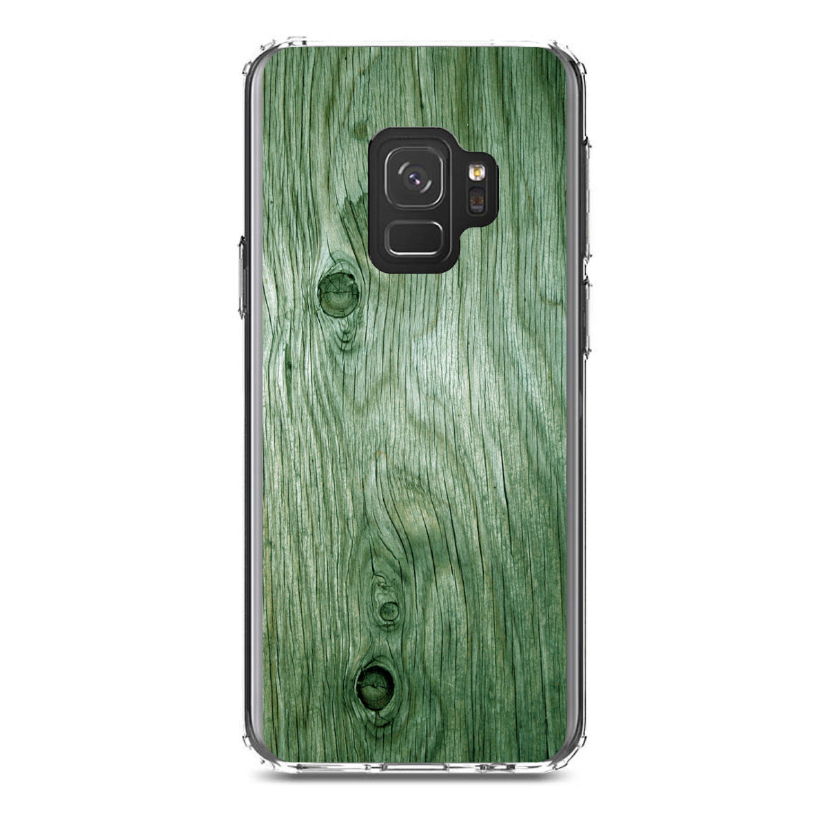 Green Weathered Wood Grain Print Clear Shockproof iPhone Case, view 19