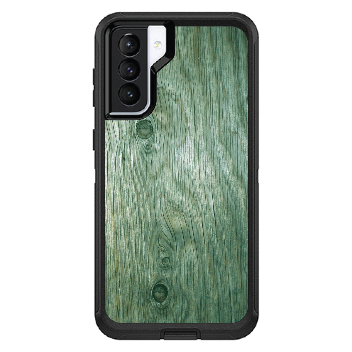 Green Weathered Wood Grain Print OtterBox Defender Case for iPhone & Galaxy, view 6