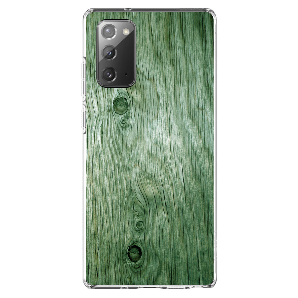 Green Weathered Wood Grain Print Clear Shockproof iPhone Case, view 7