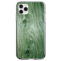 Green Weathered Wood Grain Print Clear Shockproof iPhone Case
