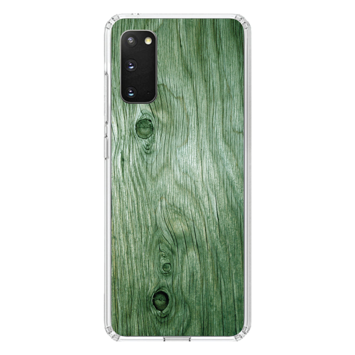 Green Weathered Wood Grain Print Clear Shockproof iPhone Case, view 13