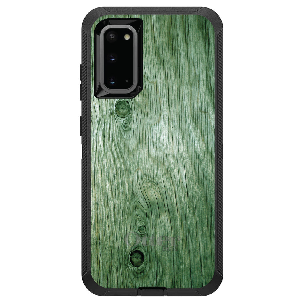 Green Weathered Wood Grain Print OtterBox Defender Case for iPhone & Galaxy, view 8