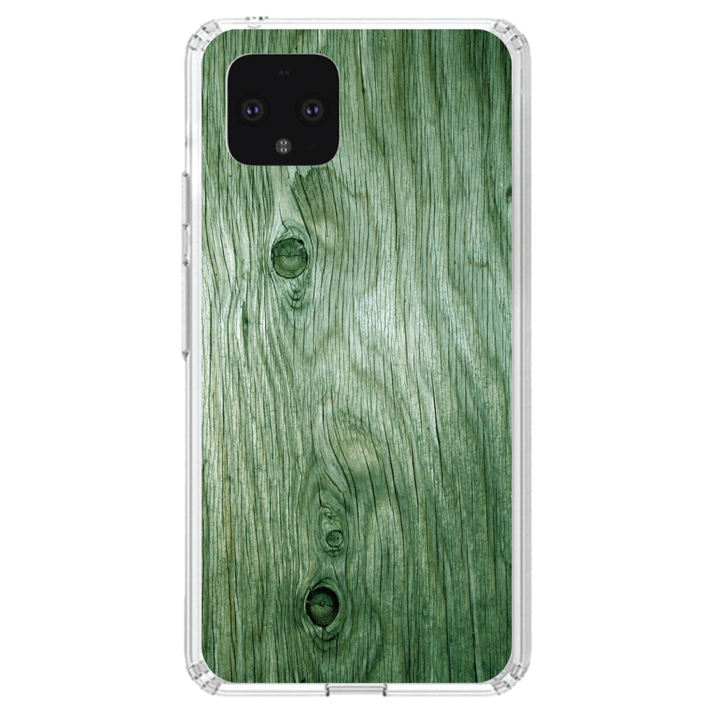 Green Weathered Wood Grain Print Clear Shockproof iPhone Case, view 24