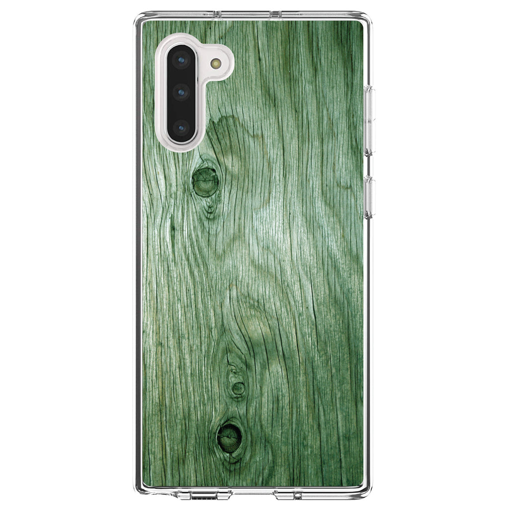 Green Weathered Wood Grain Print Clear Shockproof iPhone Case, view 9