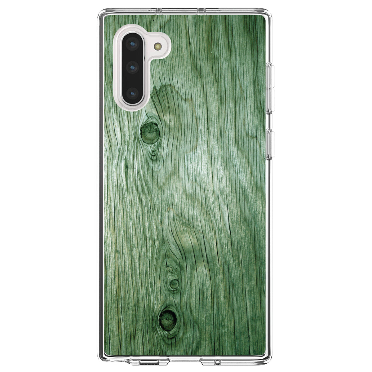 Green Weathered Wood Grain Print Clear Shockproof iPhone Case, view 9