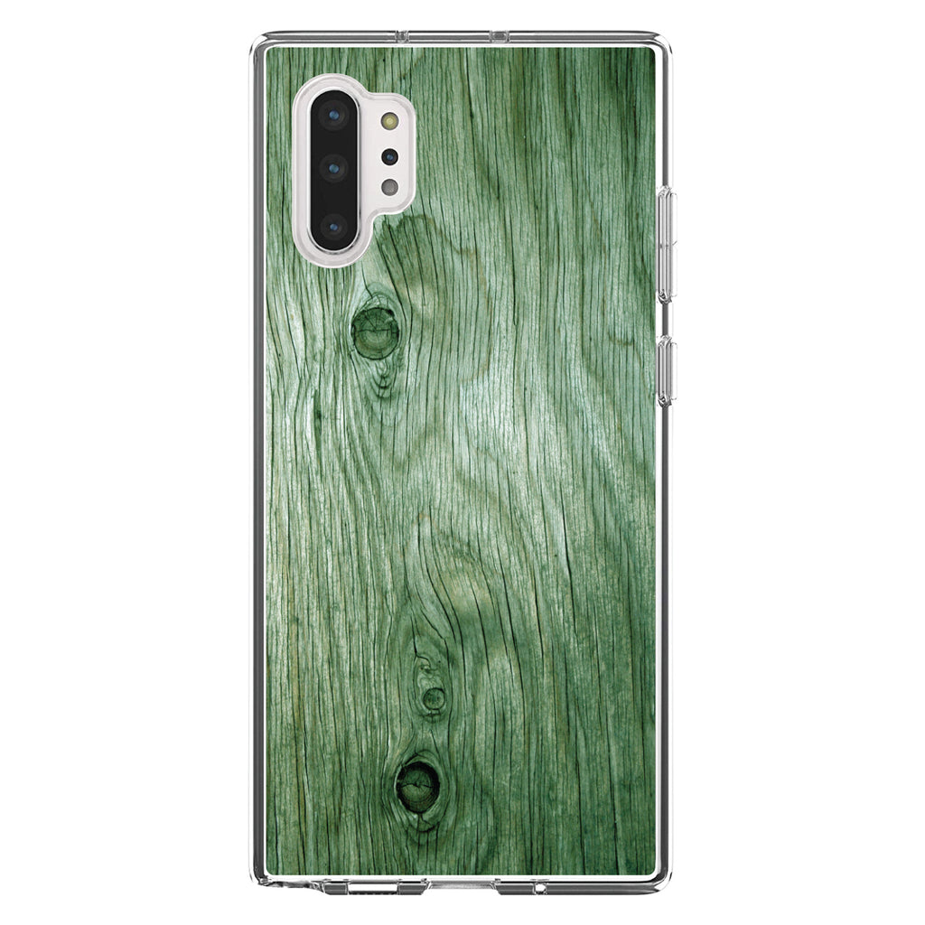 Green Weathered Wood Grain Print Clear Shockproof iPhone Case, view 10
