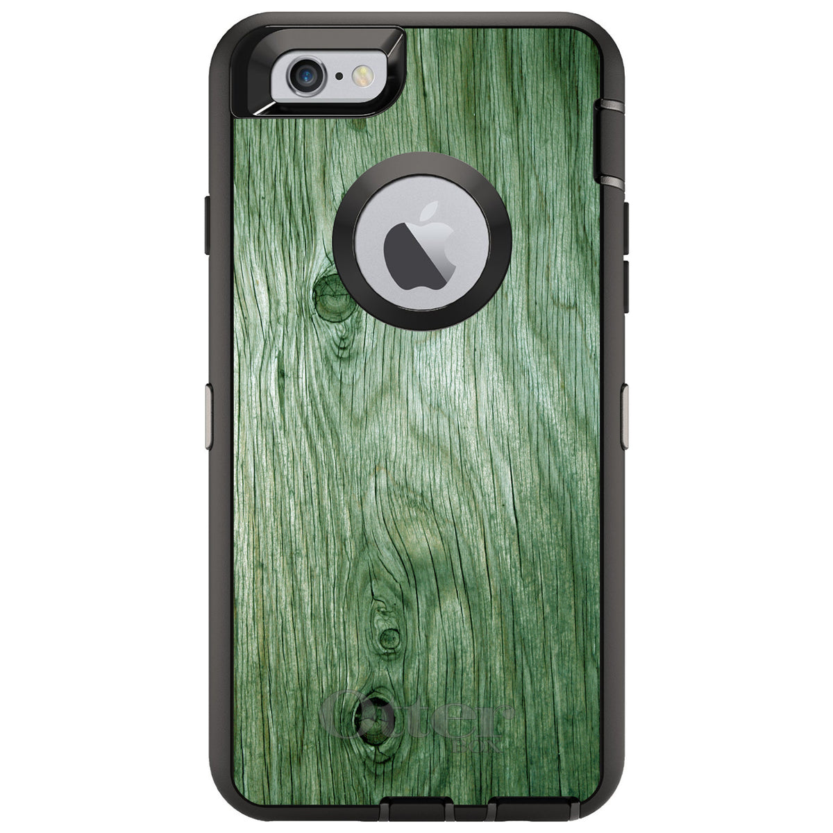 Green Weathered Wood Grain Print OtterBox Defender Case for iPhone & Galaxy, view 4