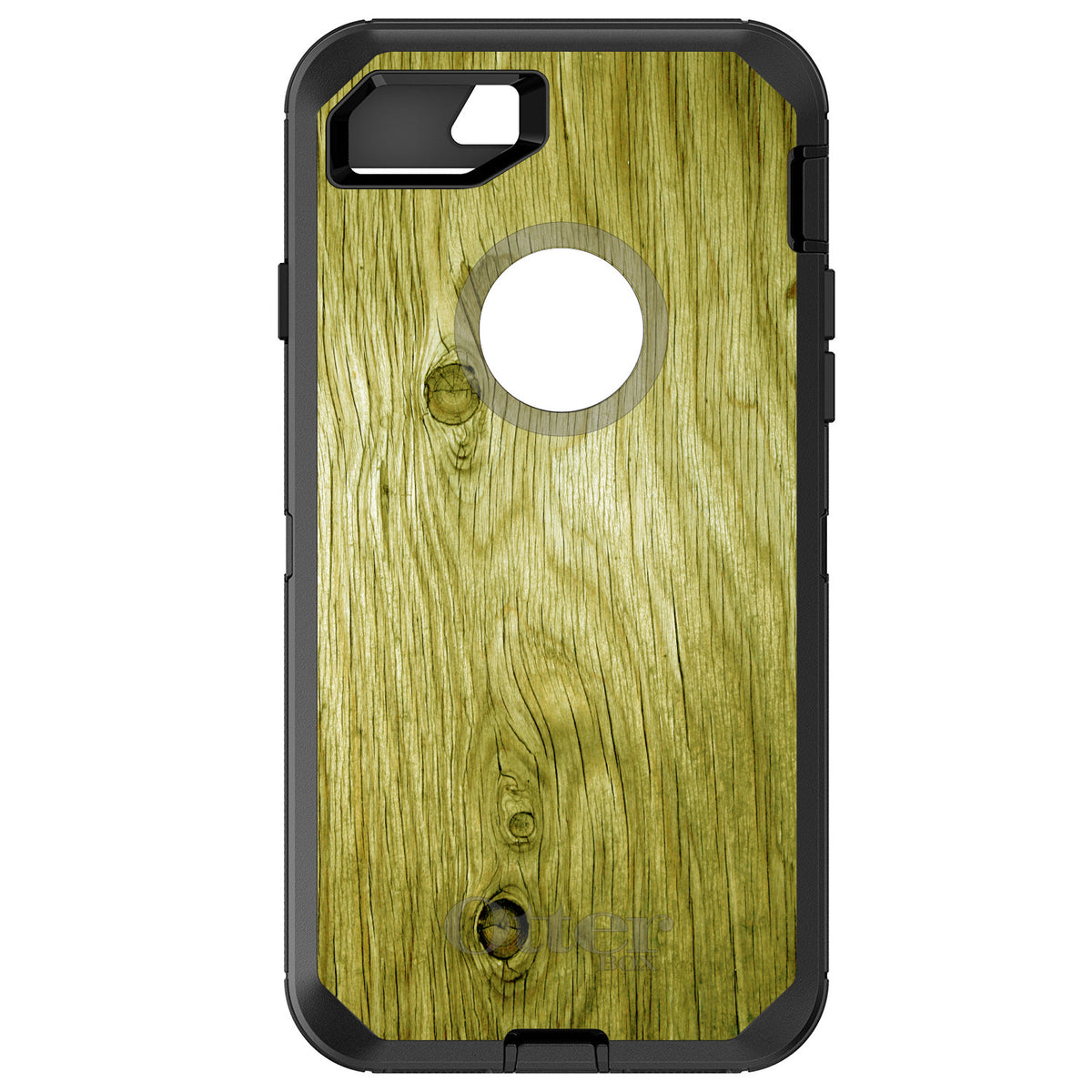 Yellow Weathered Wood Grain Print OtterBox Defender Case for iPhone & Galaxy